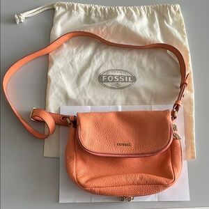 Fossil coral Crossbody Bag with Adjustable Strap